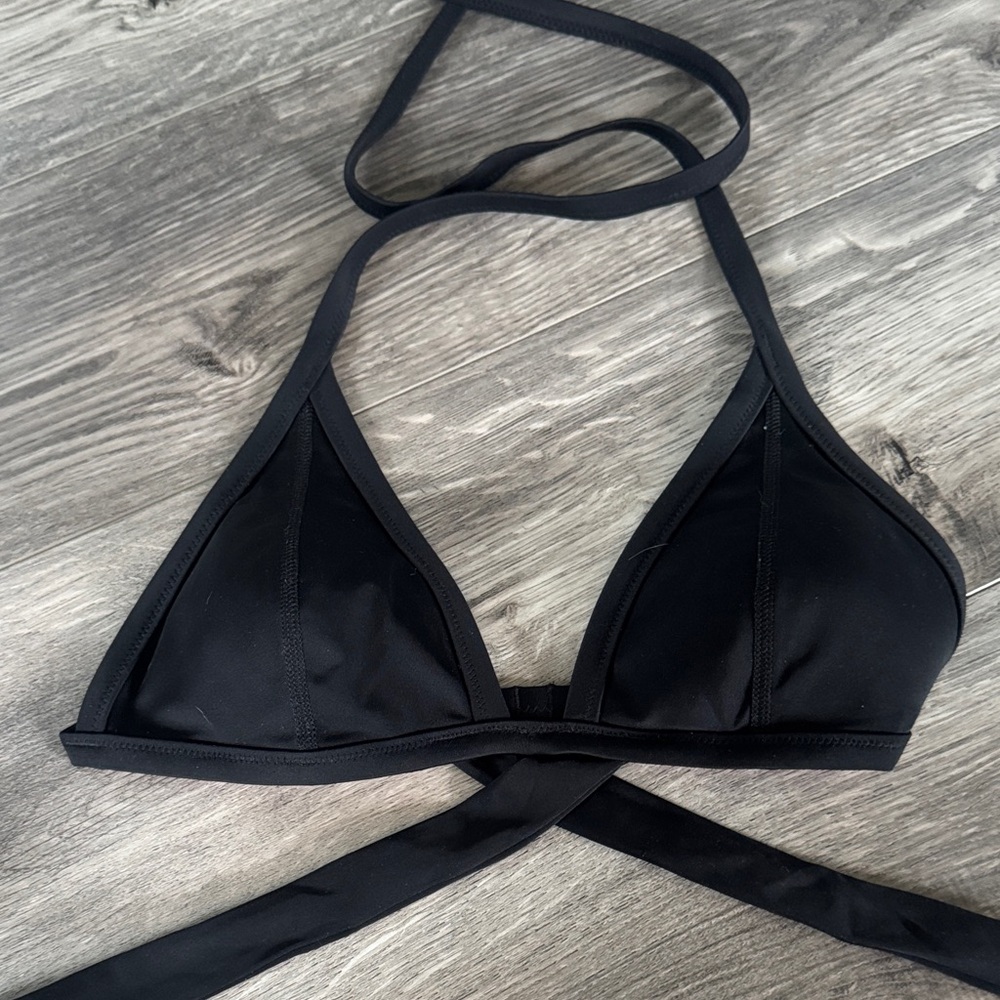 VS PINK Black Triangle Wrap Bikini Top